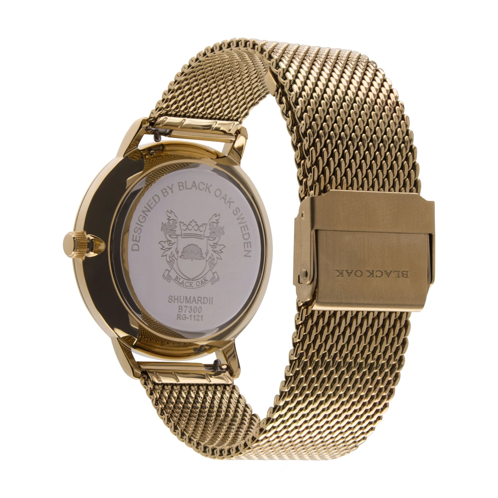 Black Oak Shumardii klocka herrklocka - svart/guld, 42 mm