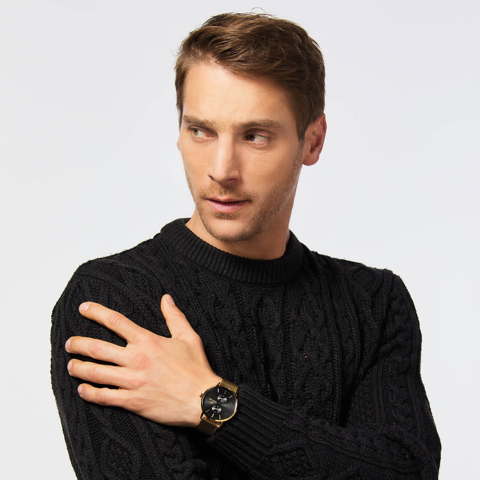 Black Oak Shumardii klocka herrklocka - svart/guld, 42 mm