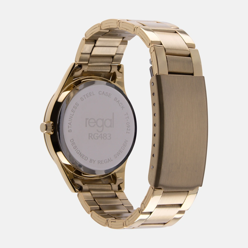 Regal klockset dam - metallband, guldton, 34mm