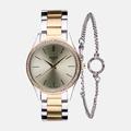 Regal klockset dam - metallband, bicolor, 34mm