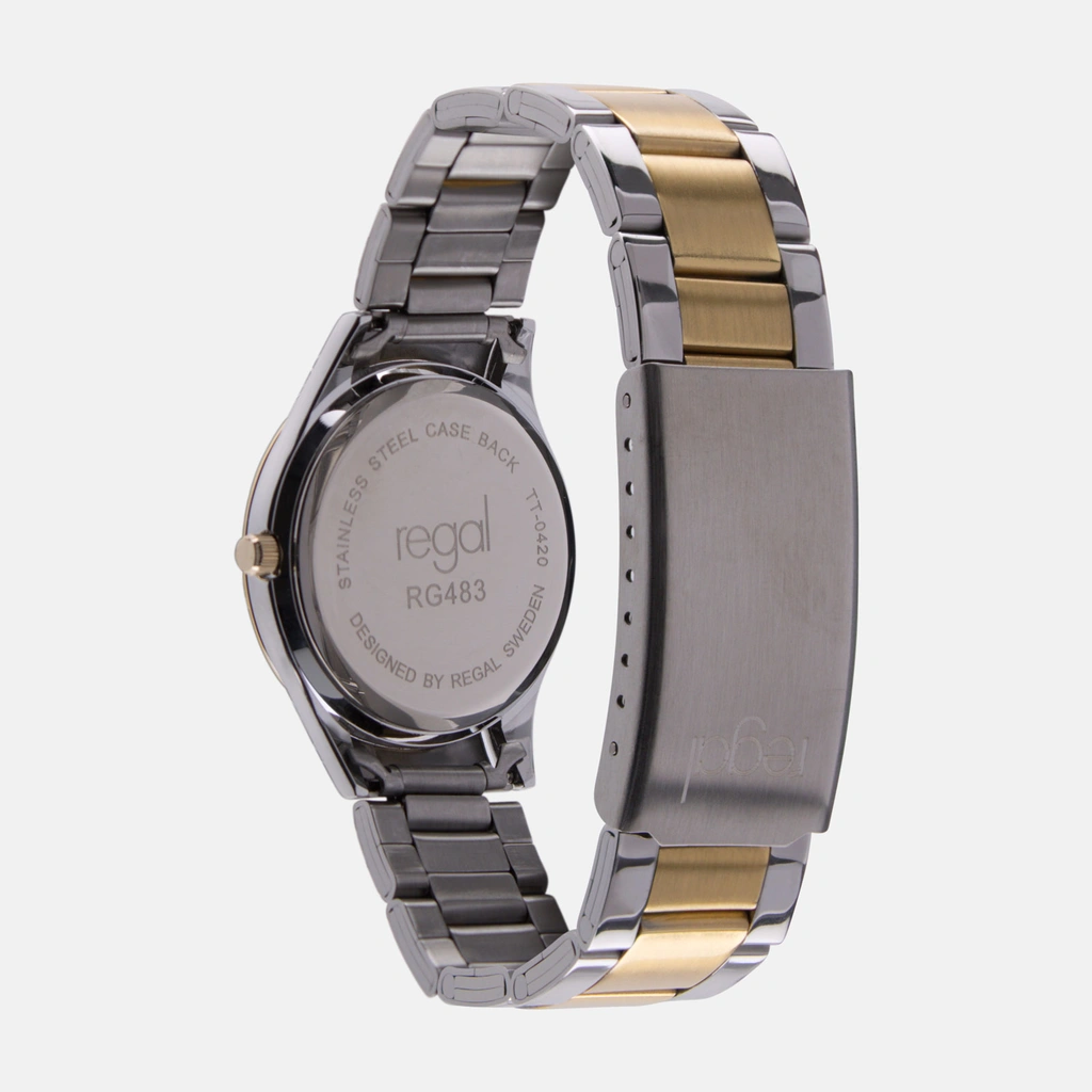 Regal klockset dam - metallband, bicolor, 34mm