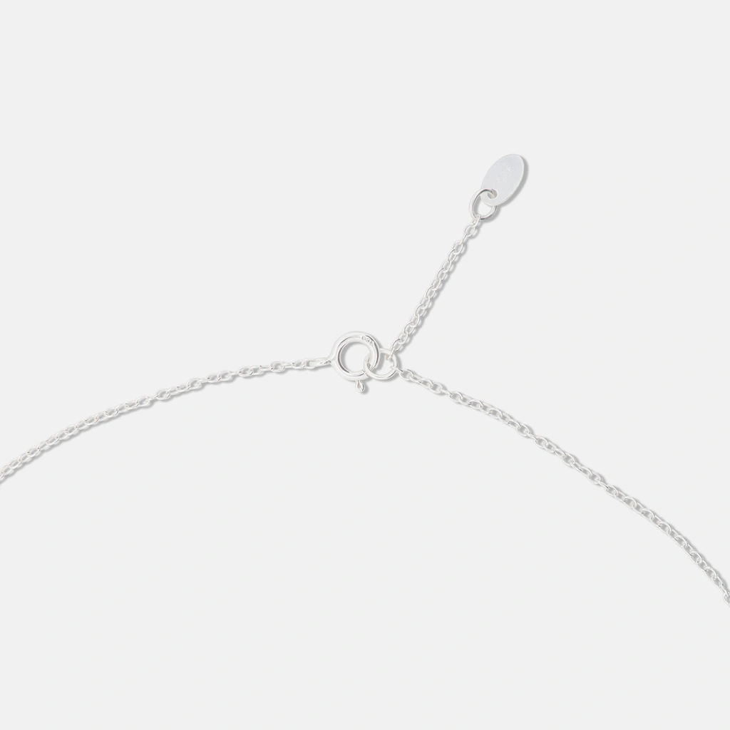 Silverhalsband för barn - hjärta, flerpläterade kristaller, 36+2 cm