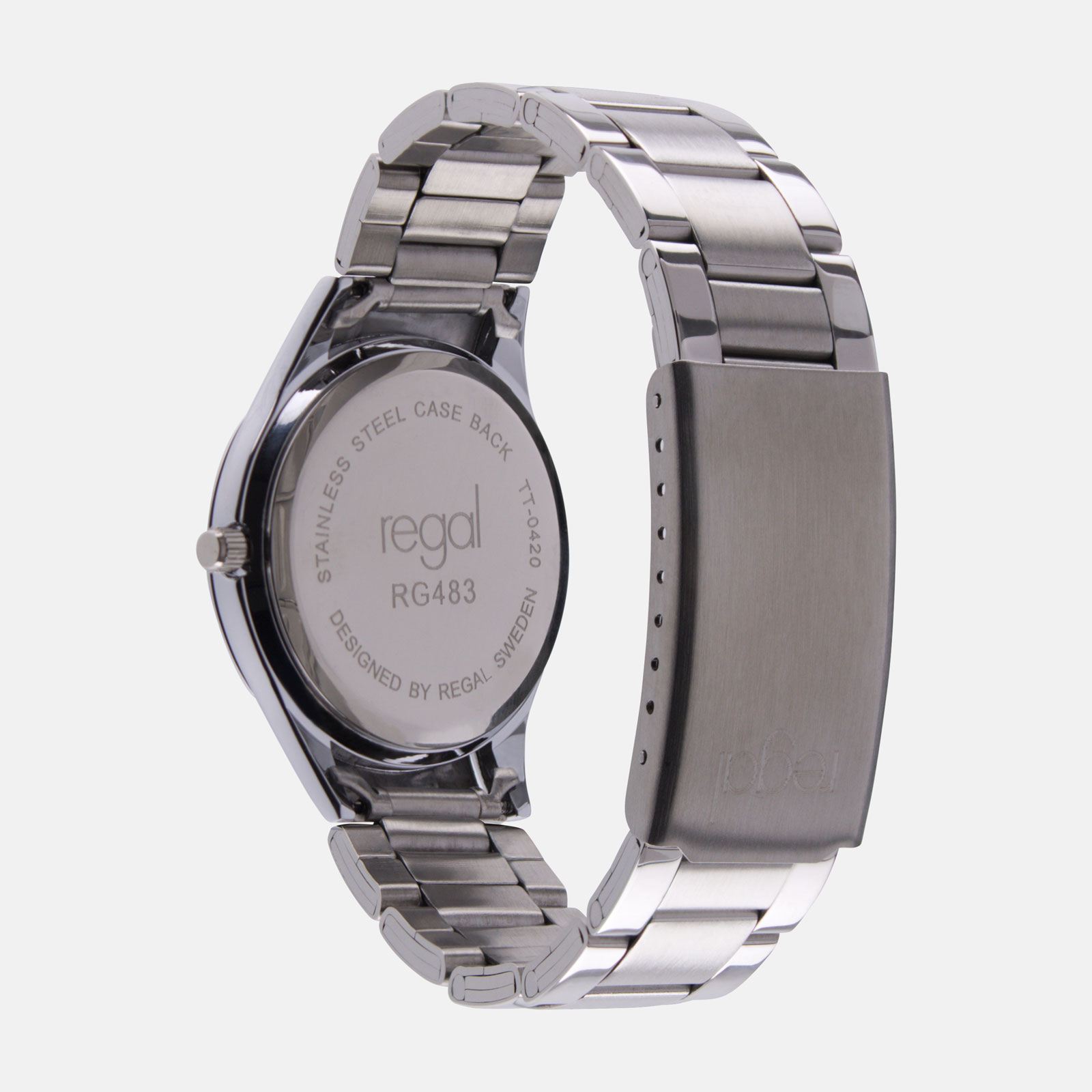 Regal klockset dam - metallband, silverton/vit, 34mm