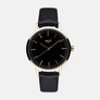 Regal damklocka - svart band, guldton/svart, 36mm