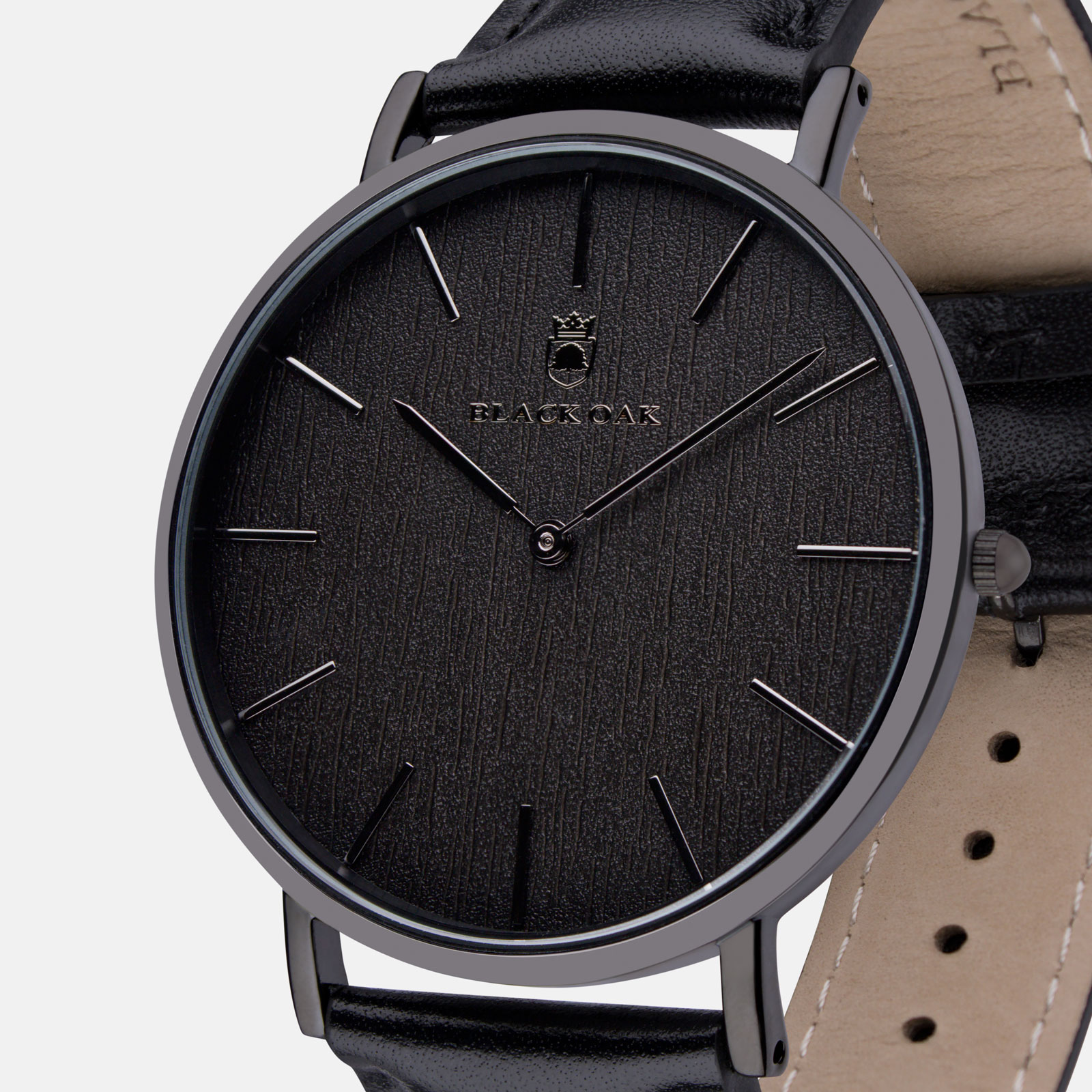 Black Oak Timber herrklocka - svart mesh, 41 mm