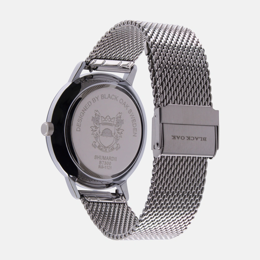 Black Oak Shumardii klocka herrklocka - silver/blå, 42 mm