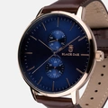 Black Oak Shumardii herrklocka - brun/blå, 42 mm
