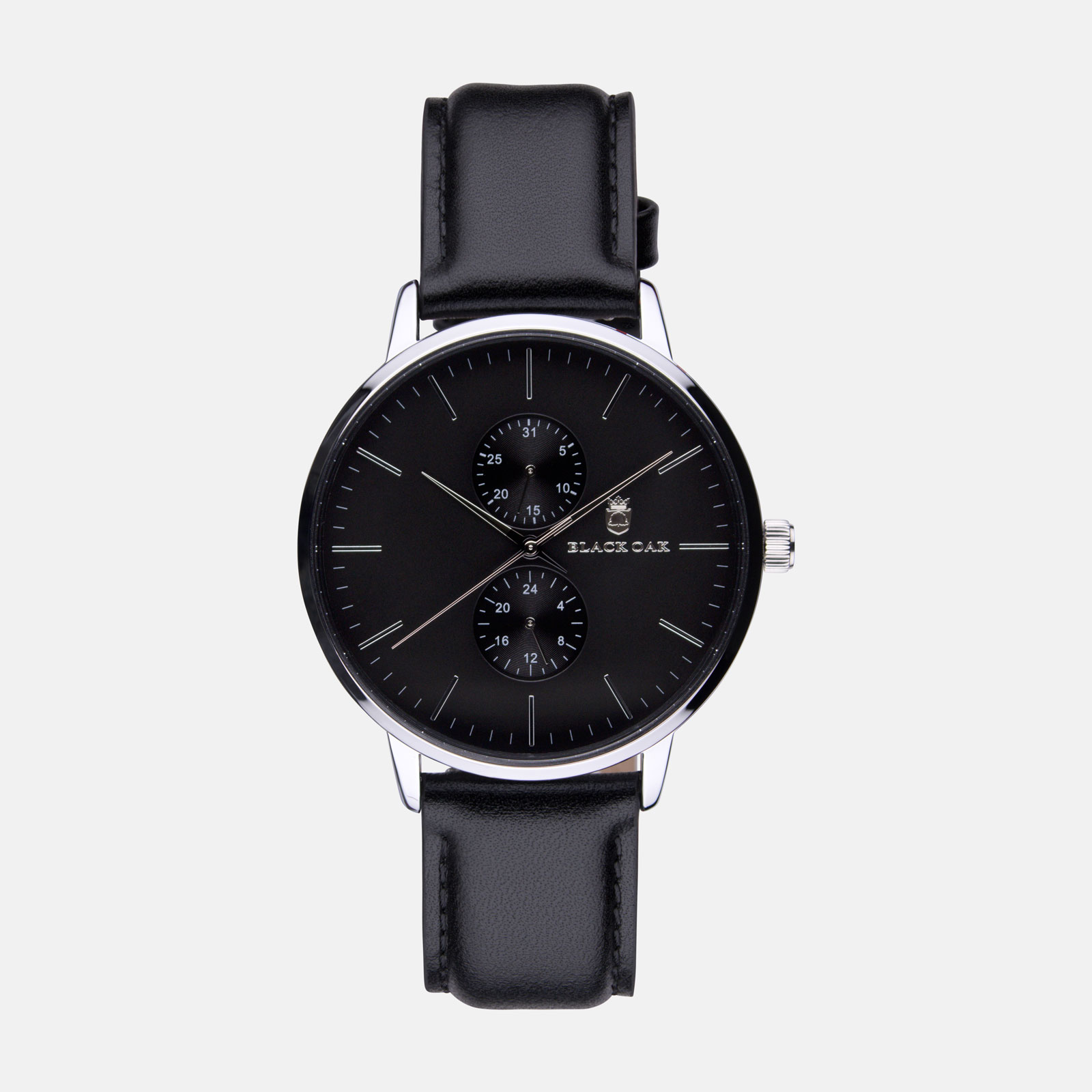 Black Oak Shumardii herrklocka - svart/silver, 42 mm