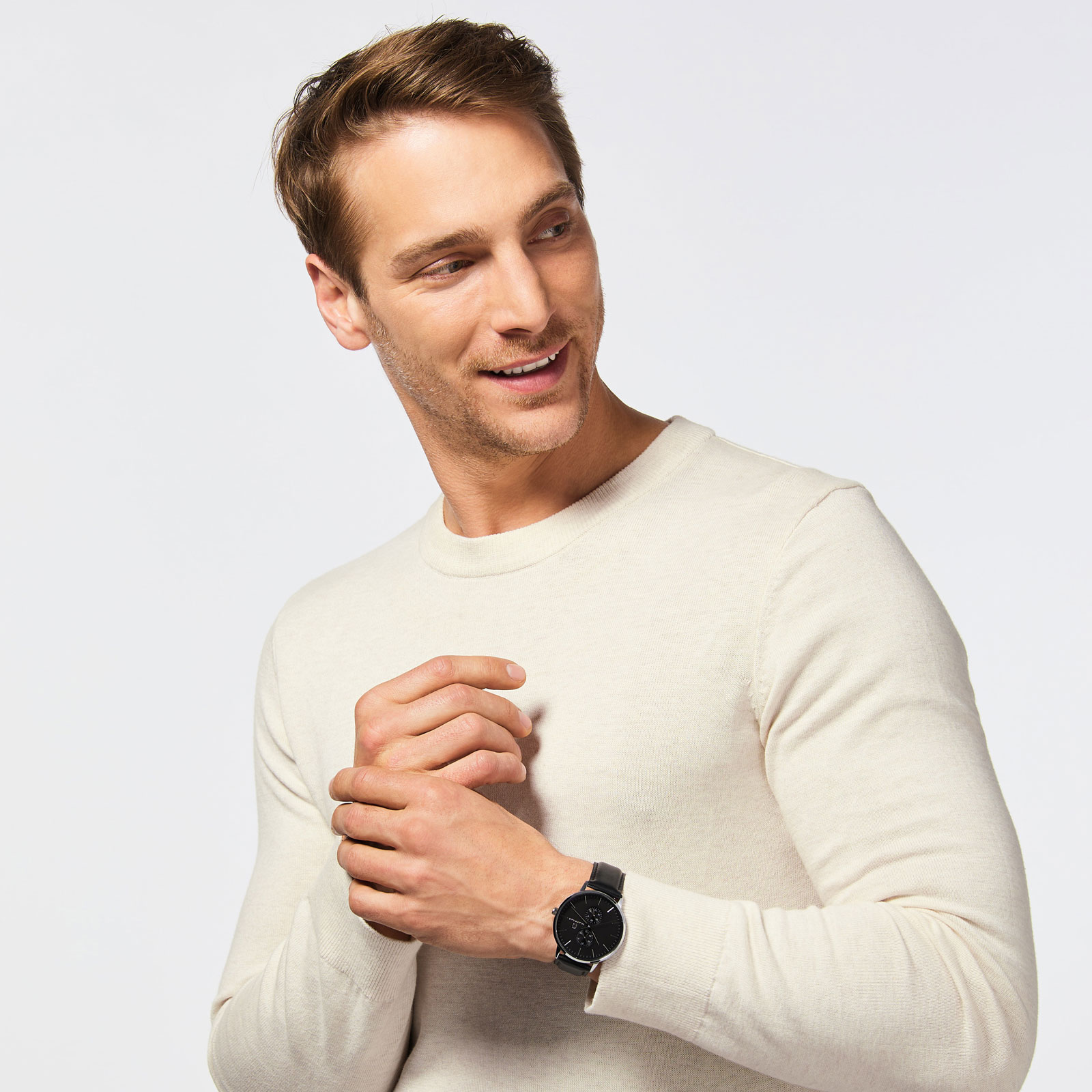 Black Oak Shumardii herrklocka - svart/silver, 42 mm