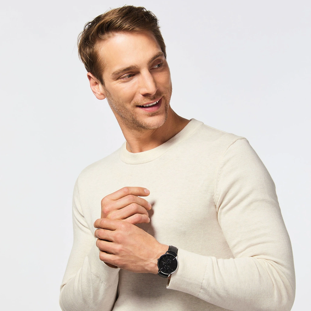 Black Oak Shumardii herrklocka - svart/silver, 42 mm