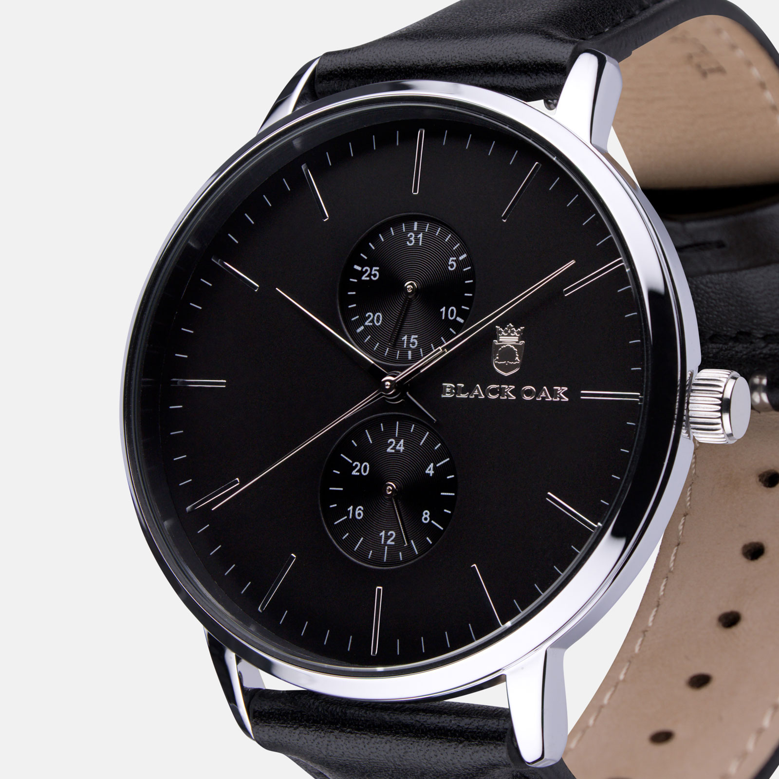 Black Oak Shumardii herrklocka - svart/silver, 42 mm