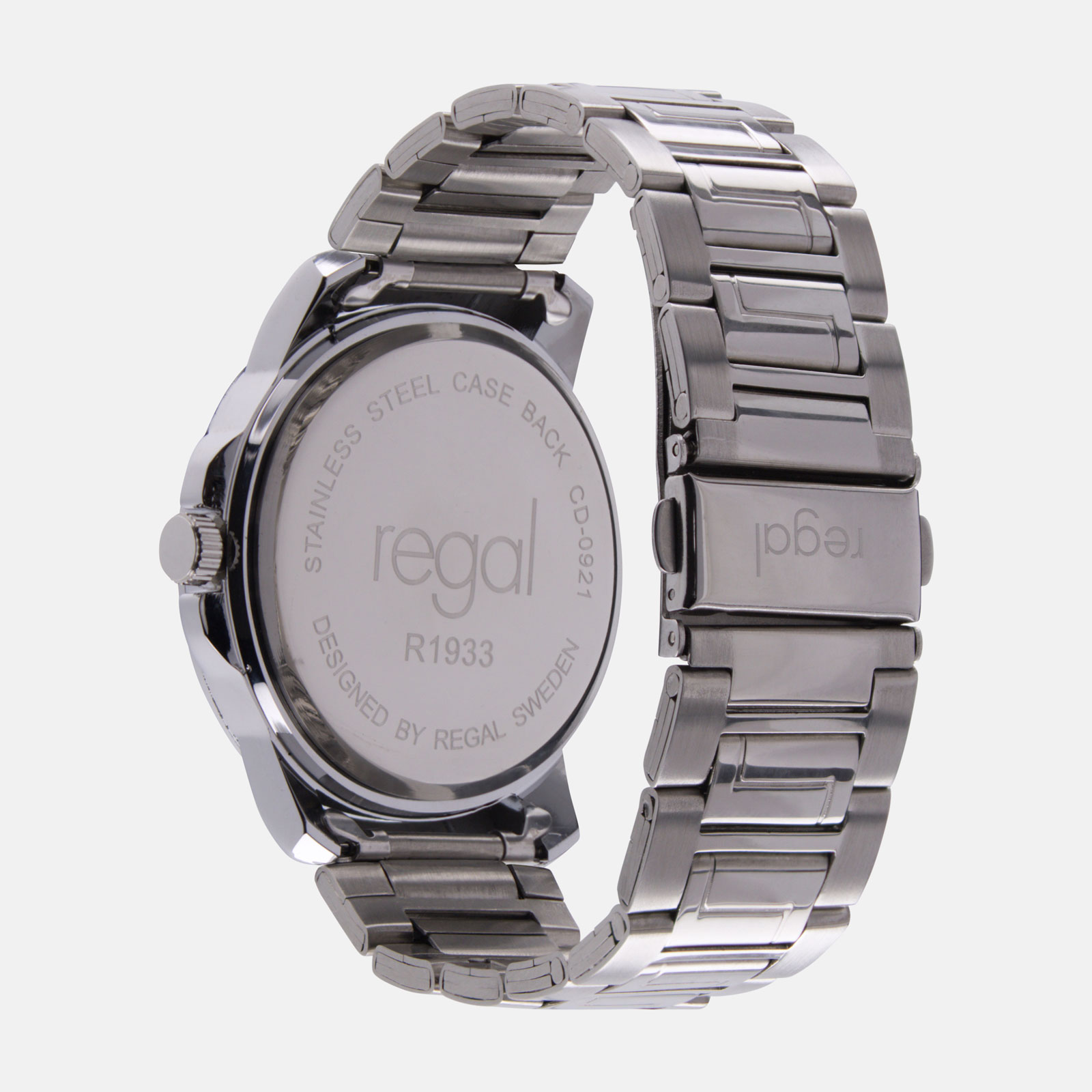 Regal klockset herr -  metallband, silverton/blå, 45mm