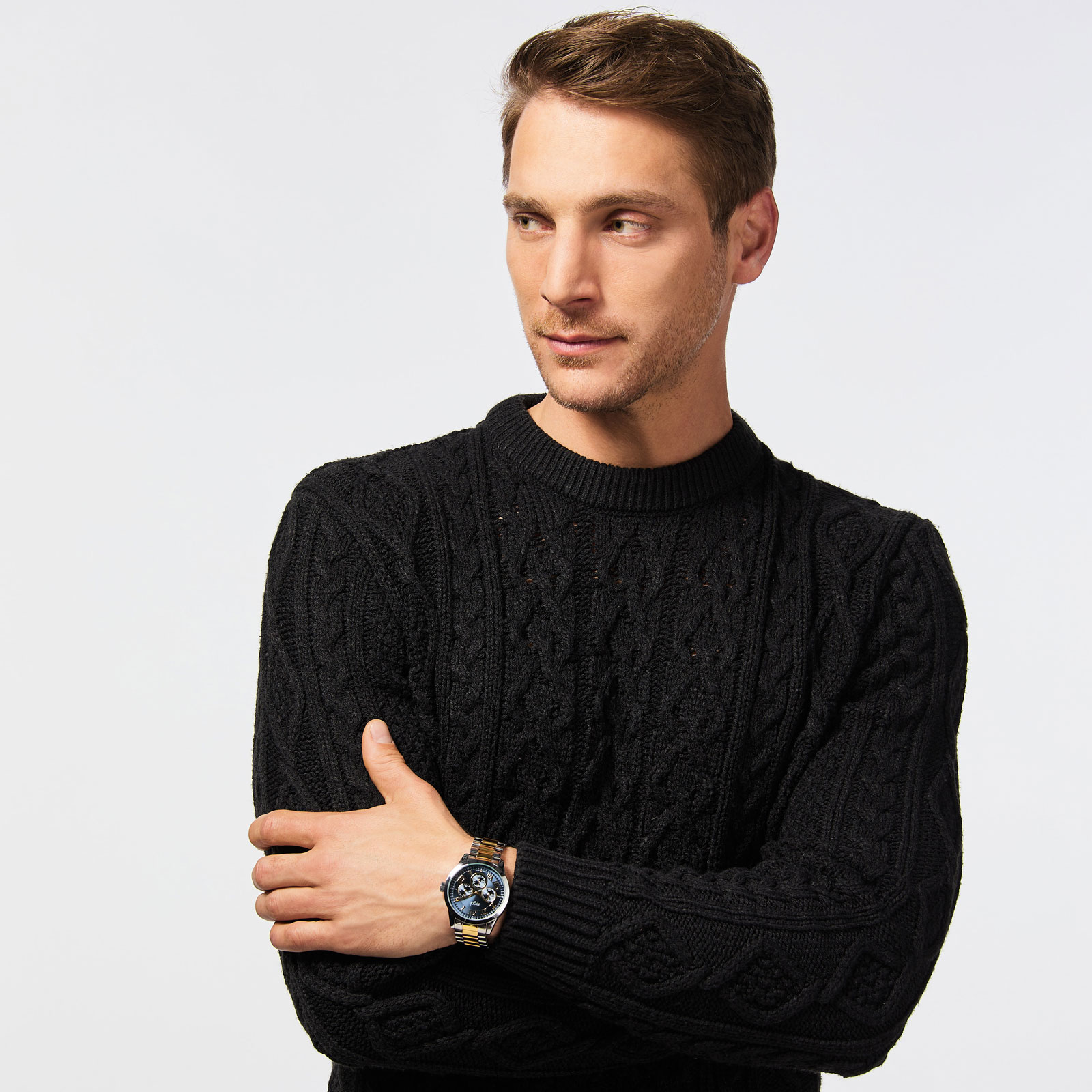 Regal herrklocka - metallband, bicolor/blå, 41mm