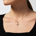 Guldpläterat halsband - kors med Kubisk Zirkonia