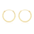 Örhängen 9k guld - mönstrade hoops 15 mm
