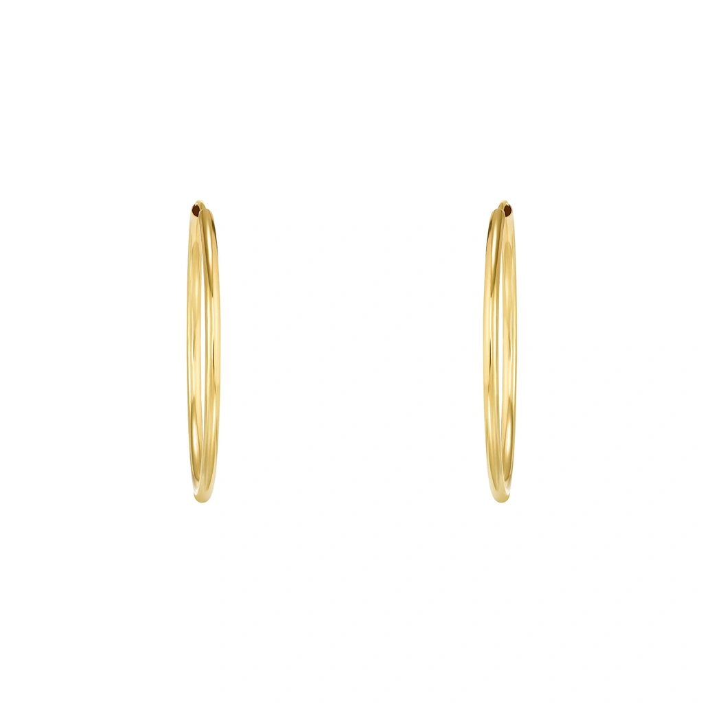 Örhängen 9k guld - rörformade hoops 15 mm