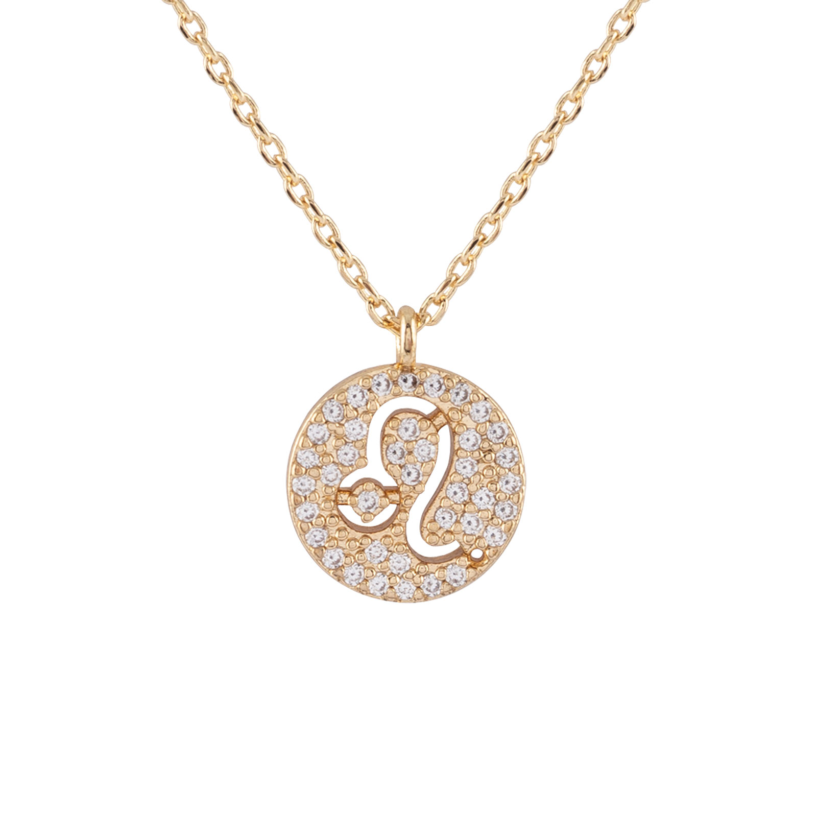 Guldfärgat halsband stjärntecken symbol - Lejonet