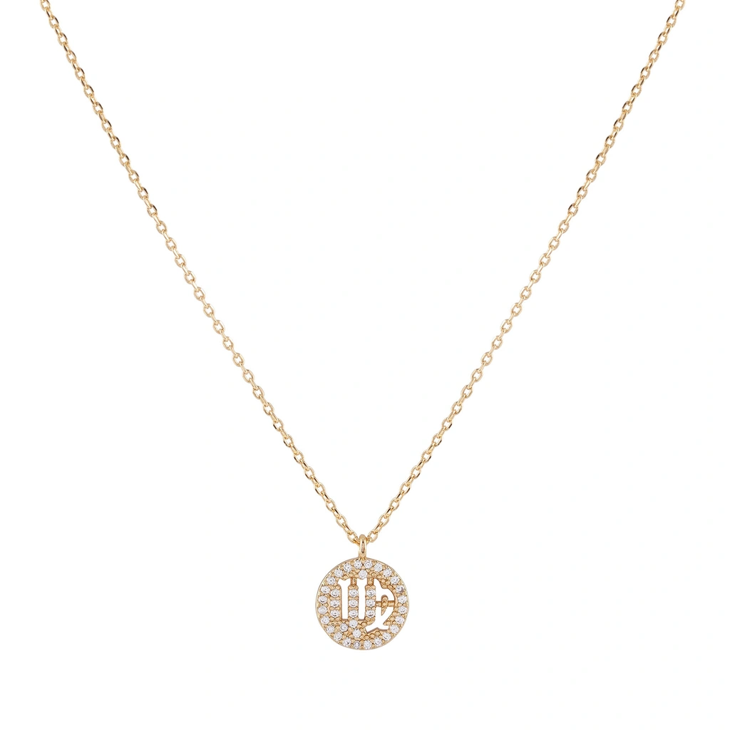 Guldfärgat halsband stjärntecken symbol -Jungfrun