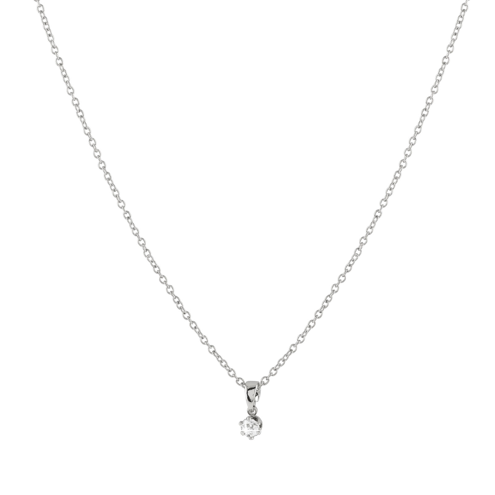 Silverfärgat halsband med hänge - 42+8 cm