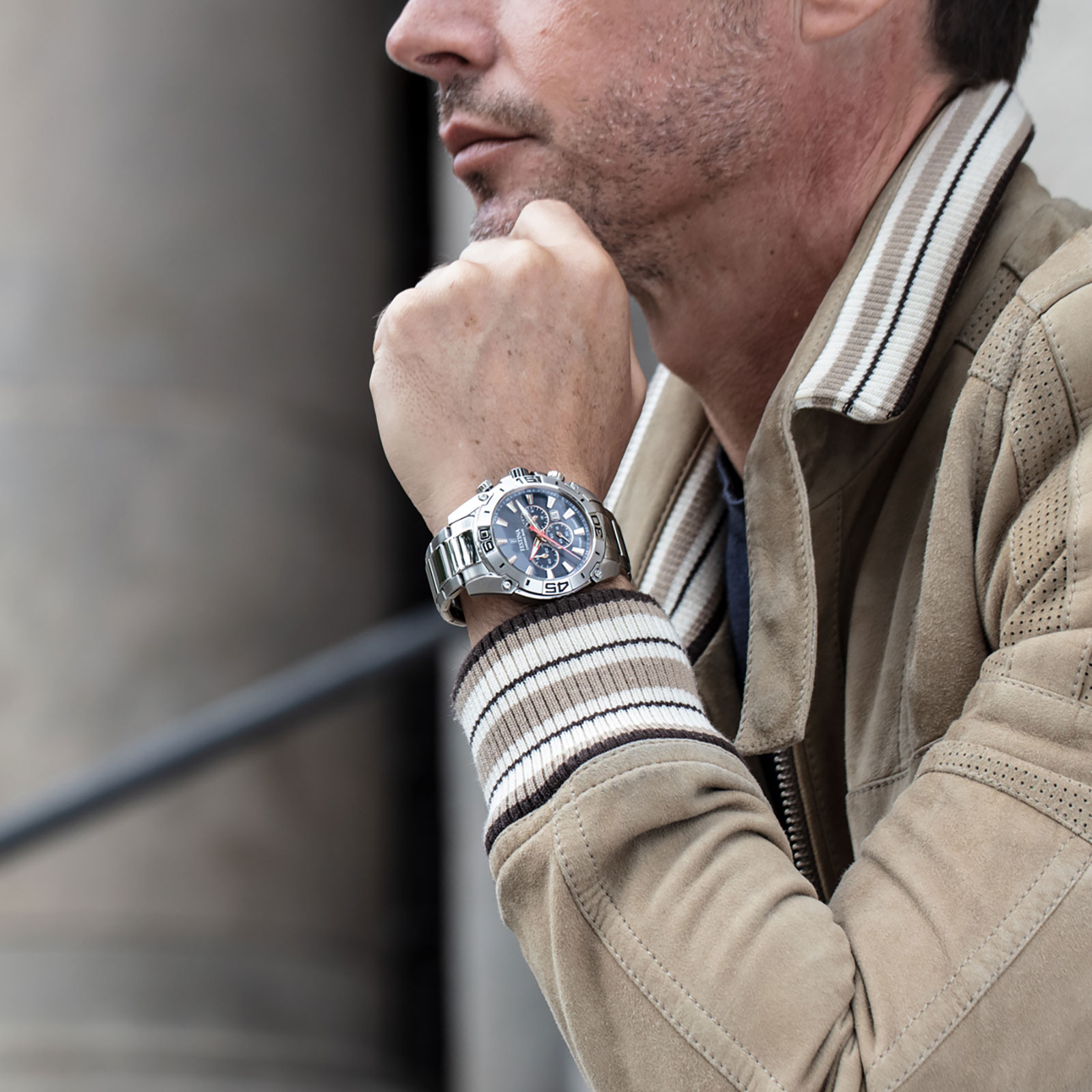 Festina F20543/4 Chrono Bike - herrklocka stål/blå, 45mm