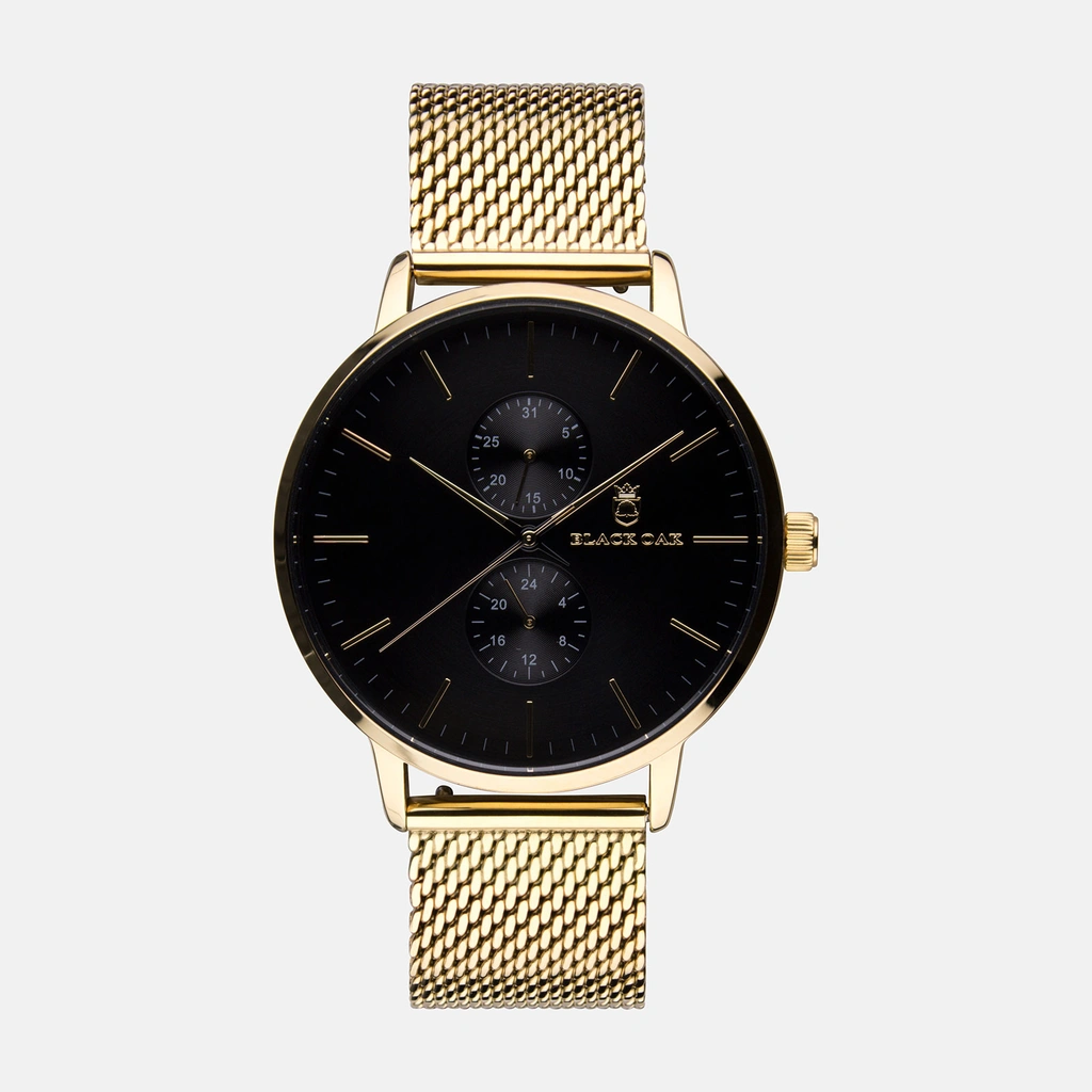 Black Oak Shumardii klocka herrklocka - svart/guld, 42 mm