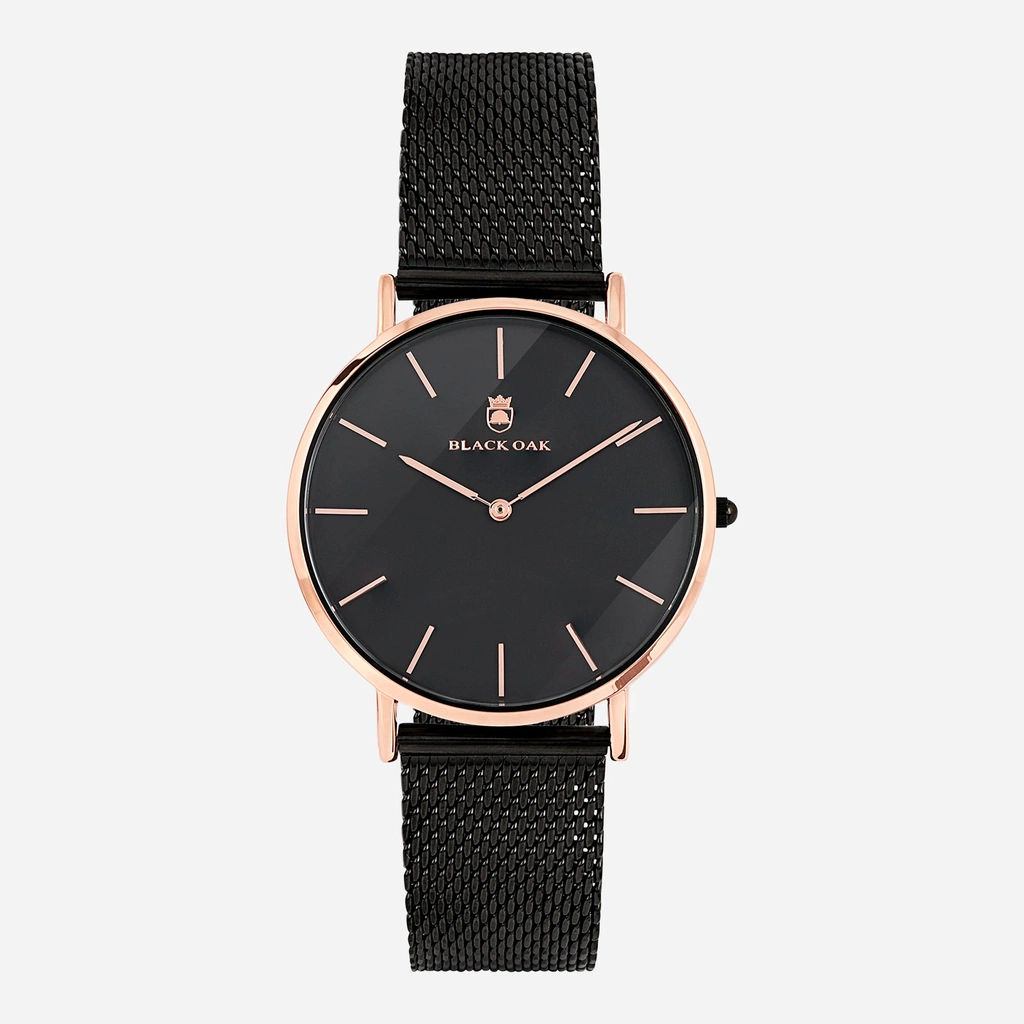 Black Oak Gerardii herrklocka - svart/rosegold, 41 mm