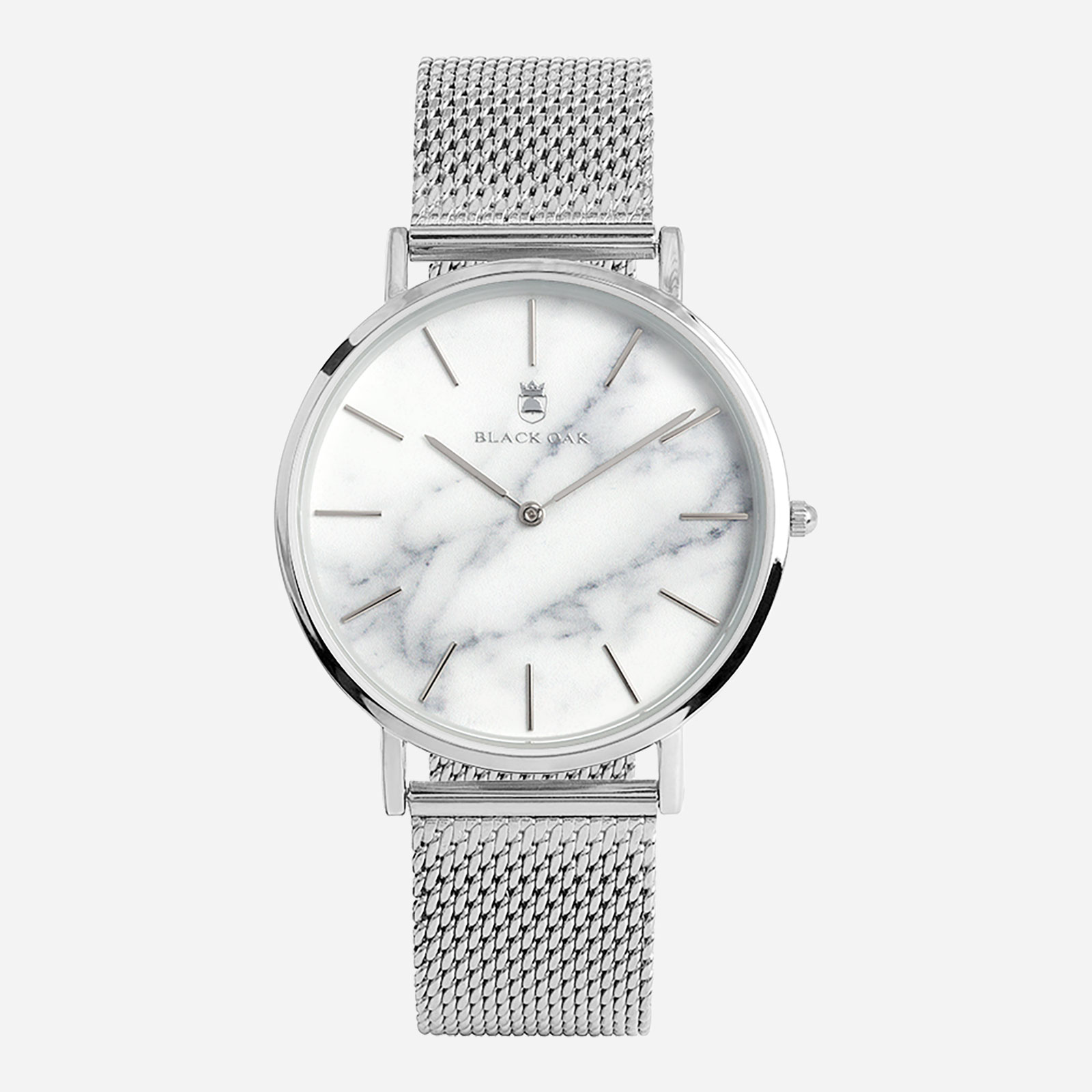 Black Oak Shumardii  herrklocka -  silver/vit, 42 mm