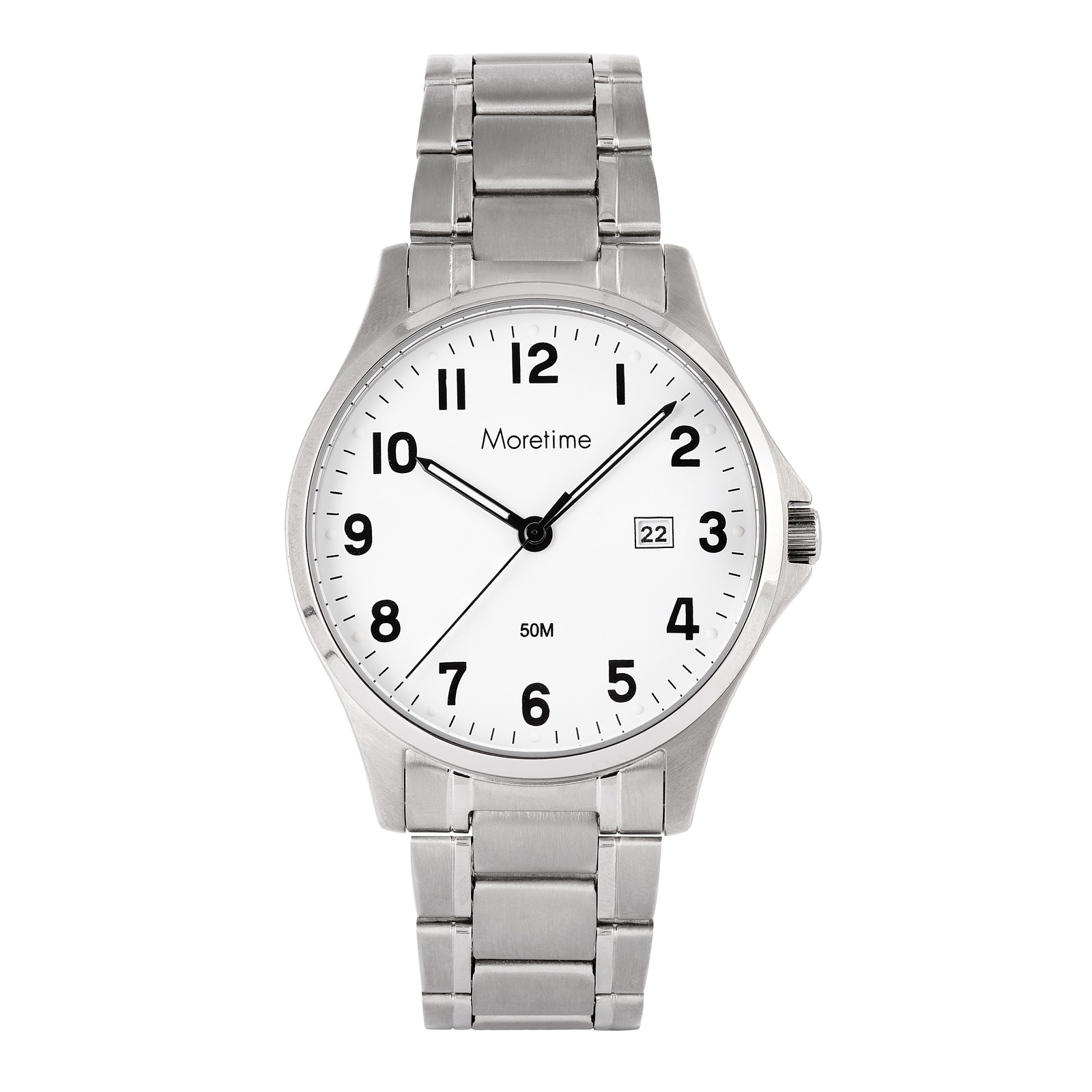 Moretime herrklocka - titan, vit urtavla, 39 mm