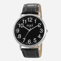 Regal herrklocka - svart band, silverton/svart, 40 mm