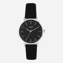 Regal damklocka - svart band, index, silverton/svart, 36mm