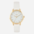 Regal damklocka - vitt band, guldton/vit, 36mm
