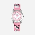 Regal barnklocka - rosa gummiband, katter, 29 mm