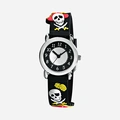 Regal barnklocka - svart gummiband, döskallar 27 mm