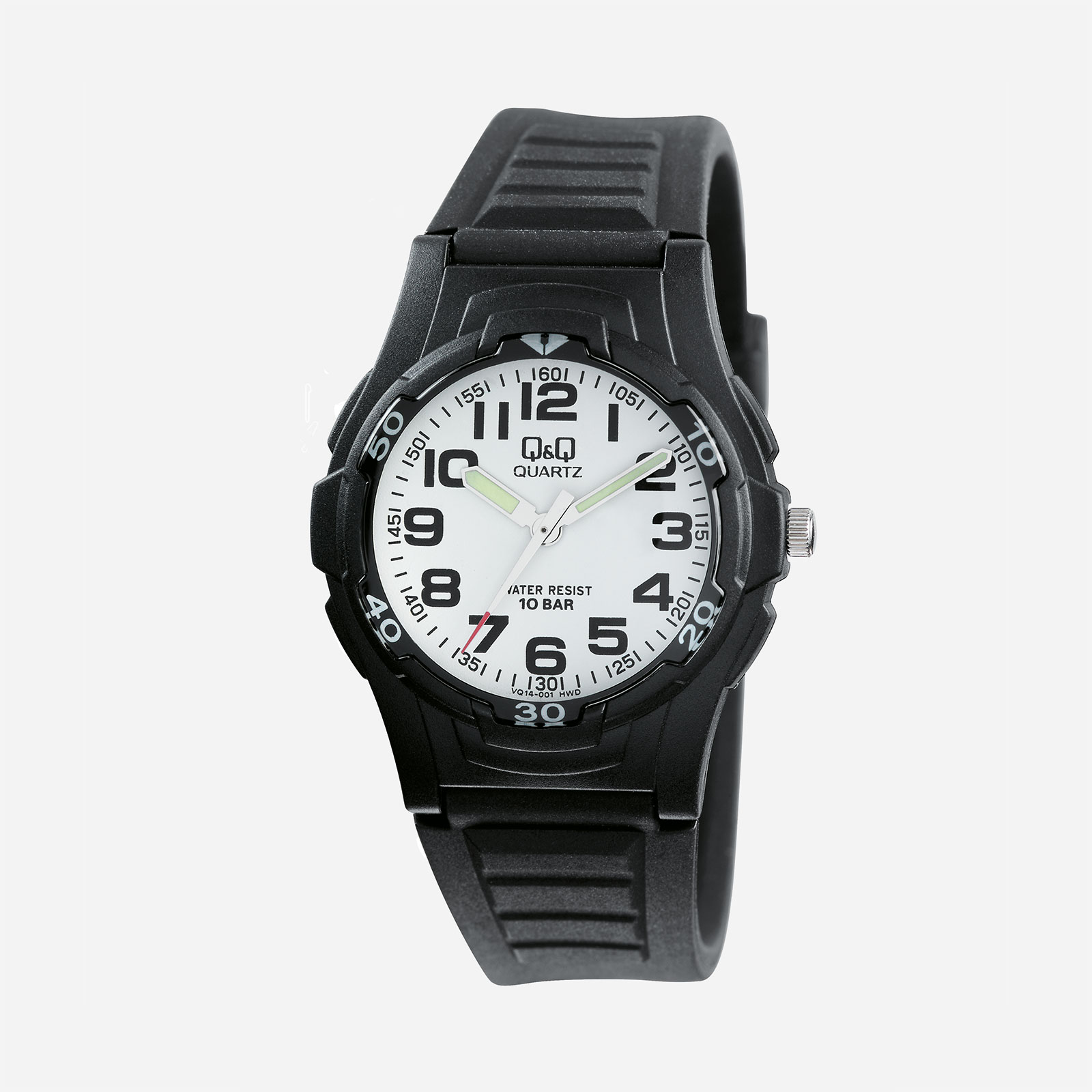 Q&Q barnklocka - gummiband, svart/vit, 32 mm