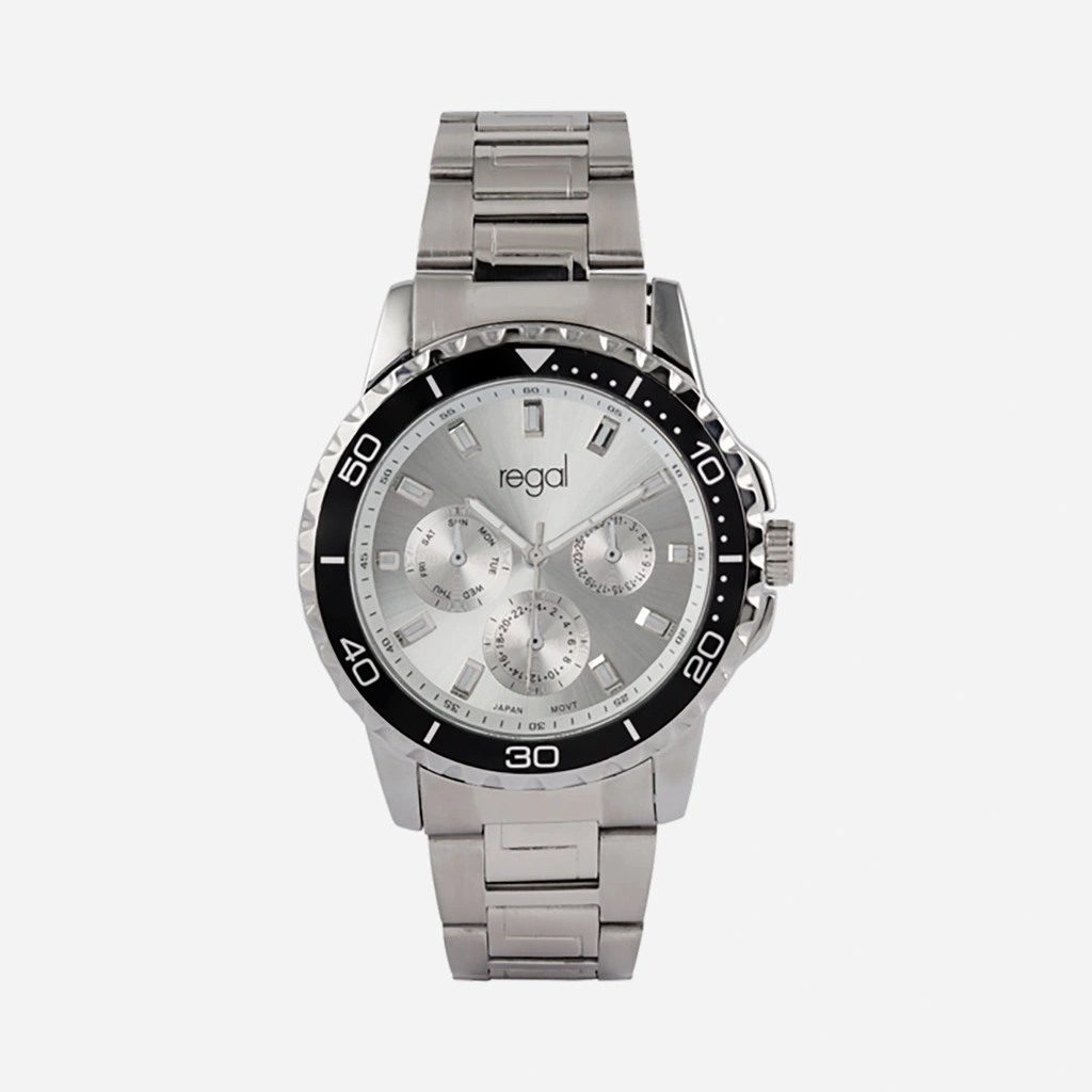 Regal herrklocka - metallband, silverton, 48mm