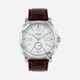 Regal herrklocka - brunt band, silver/vit, 40 mm