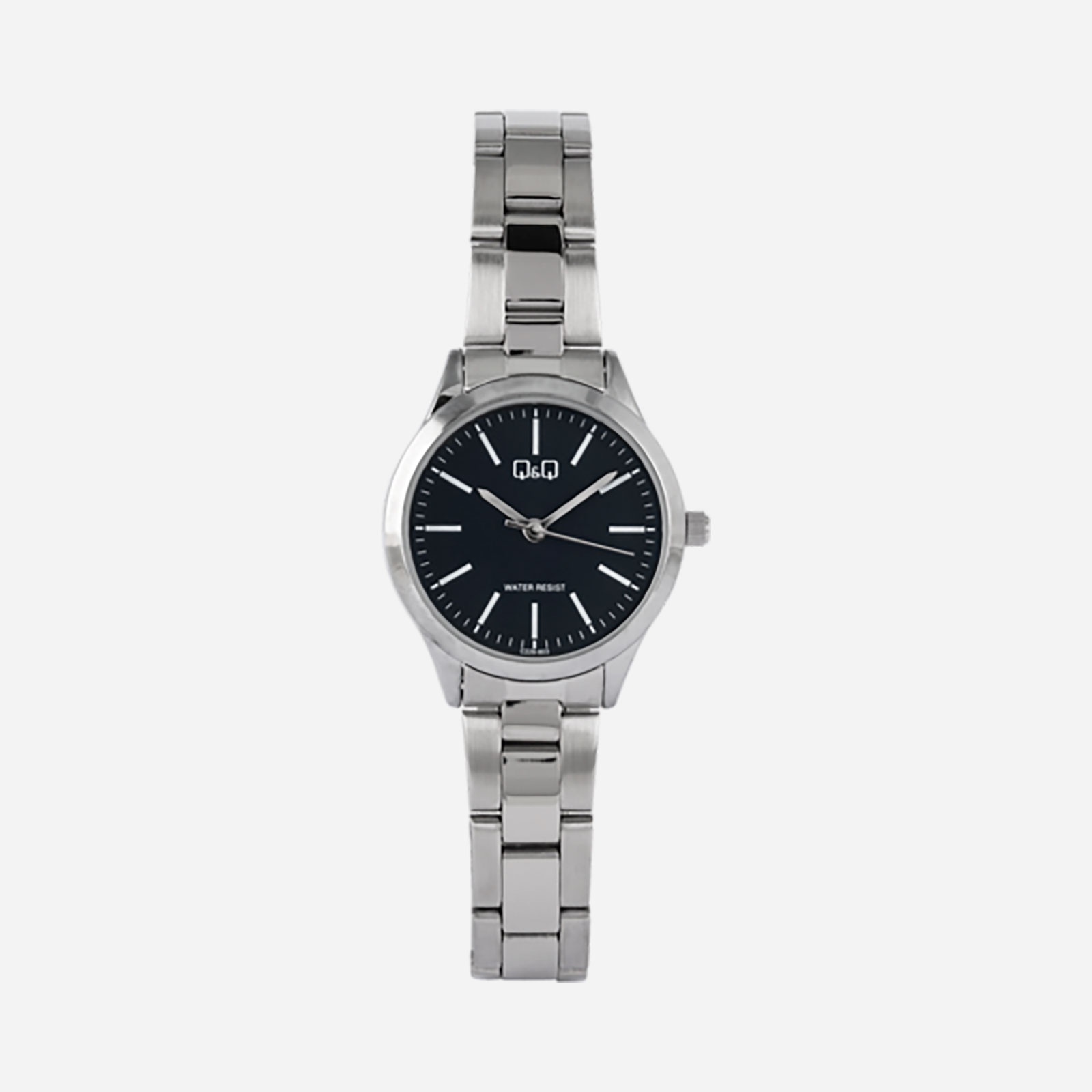 Q&Q damklocka - metallband, silver/svart, 30 mm