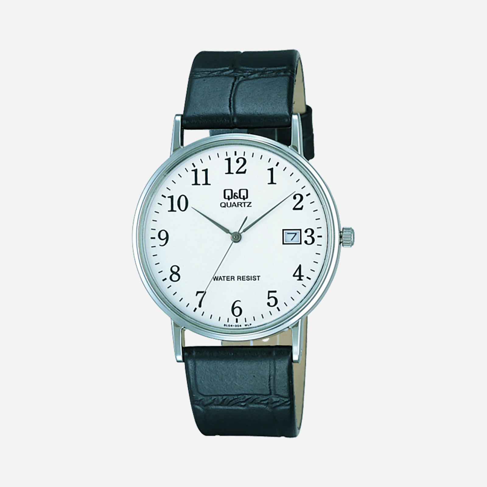 Q&Q herrklocka - svart/silver, datum, 36 mm