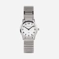 Moretime damklocka - flexband, silver/vit, 29 mm