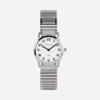 Moretime damklocka - flexband, silver/vit, 29 mm