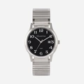 Moretime herrklocka - flexband, silver/svart, 38 mm
