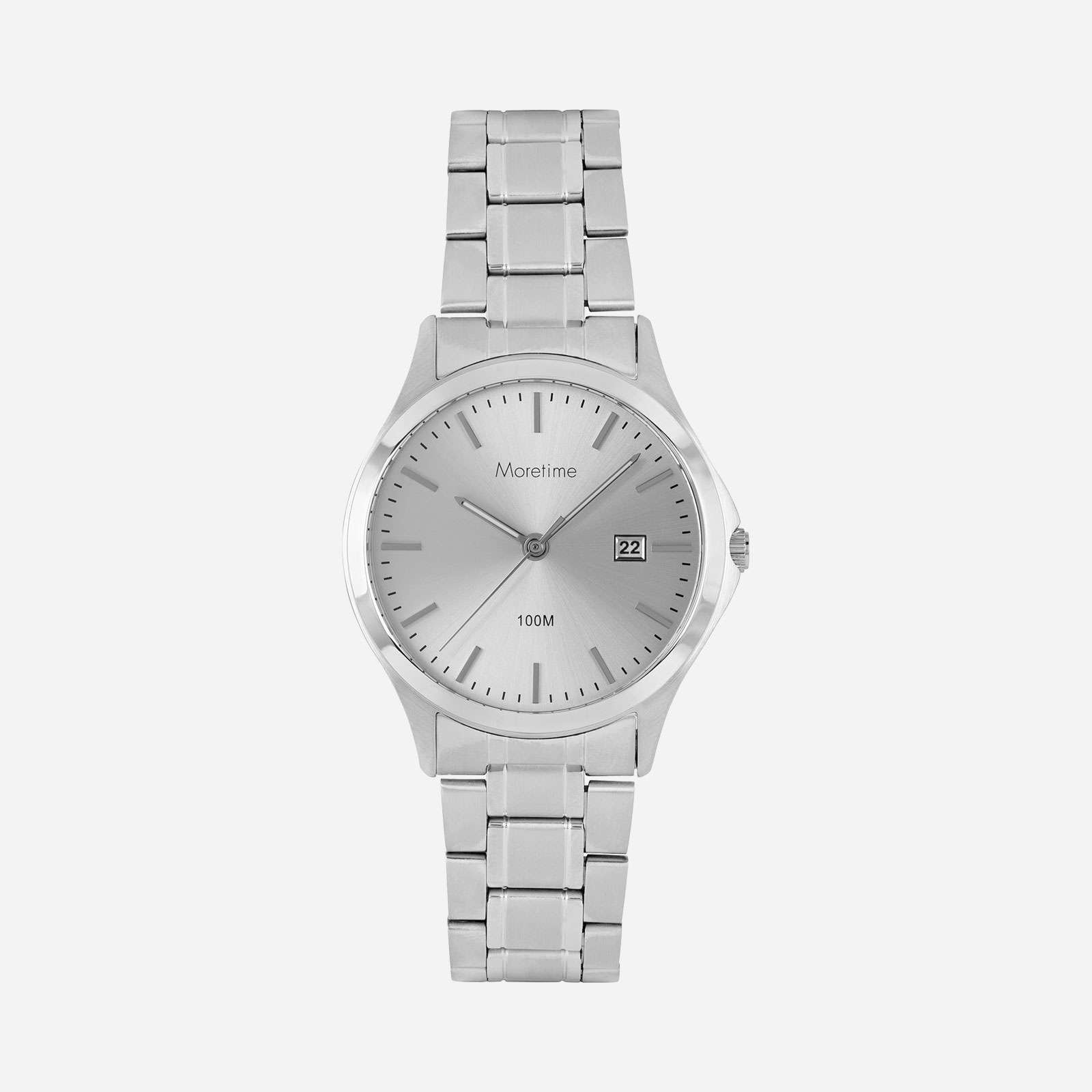 Moretime herrklocka - metallband, silver, 39 mm