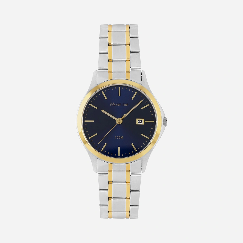 Moretime herrklocka - metallband, bicolor/svart, 39 mm