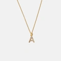 Guldpläterat halsband bokstav A - 42+3 cm