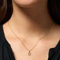 Guldpläterat halsband bokstav D - 42+3 cm