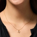 Guldpläterat halsband bokstav H - 42+3 cm