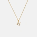 Guldpläterat halsband bokstav H - 42+3 cm