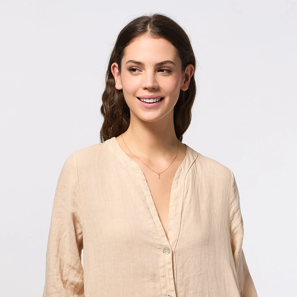 Guldpläterat halsband bokstav I - 42+3 cm