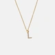 Guldpläterat halsband bokstav L - 42+3 cm