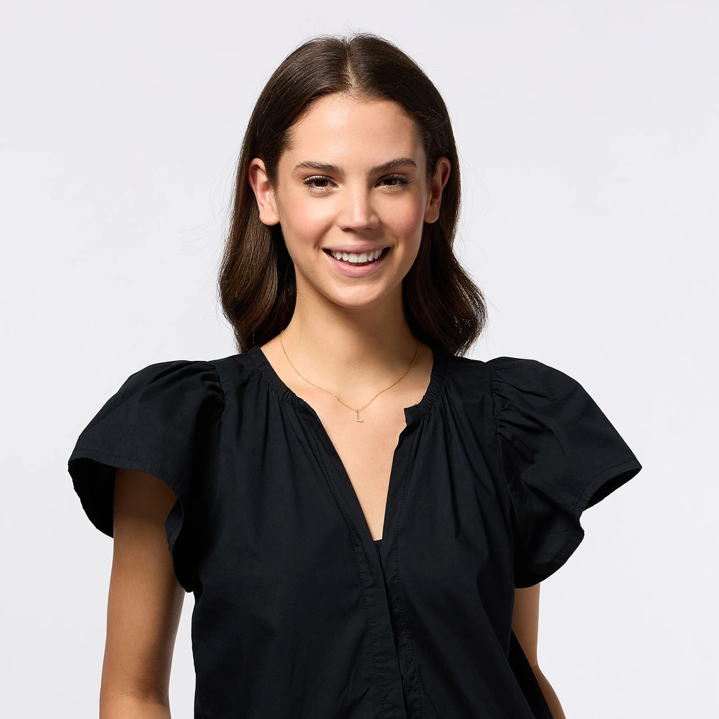 Guldpläterat halsband bokstav L - 42+3 cm